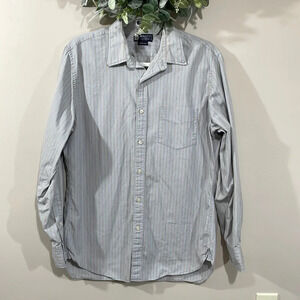 🌸 Haberdashery Shirtings by J. Crew 80’s 2-Ply Striped Button Down Shirt M